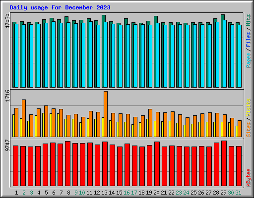 Daily usage for December 2023