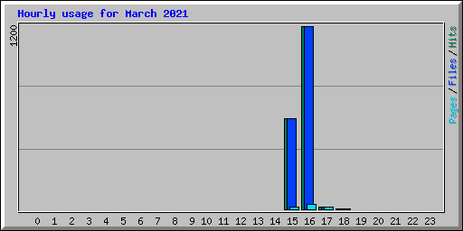 Hourly usage for March 2021